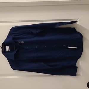 Calvin Klein Steel+ men's shirt, dark blue, slim fit, wrinkle free